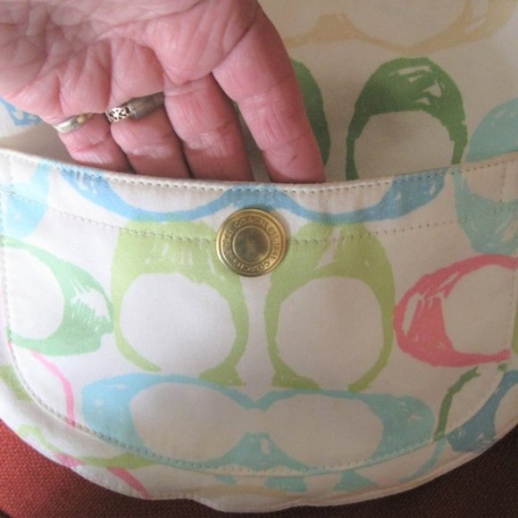 Coach Scribble Mulit-Colored Hobo Bag Handbag Purse - Picture 4 of 12